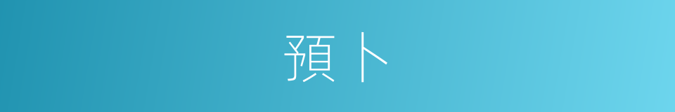 預卜的意思