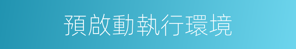 預啟動執行環境的同義詞
