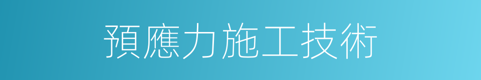 預應力施工技術的同義詞