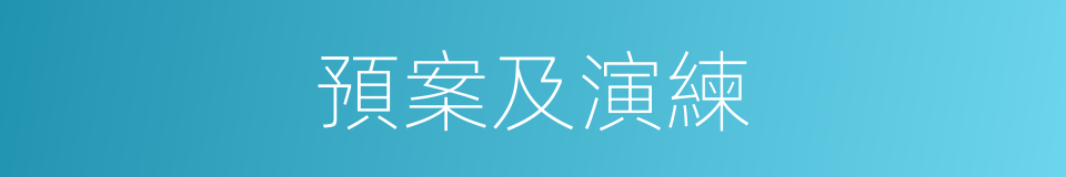 預案及演練的同義詞