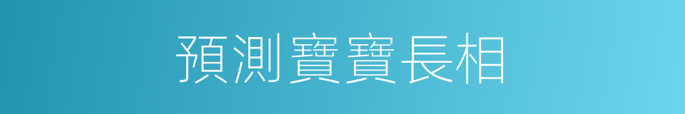 預測寶寶長相的同義詞