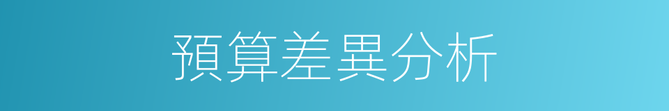 預算差異分析的同義詞