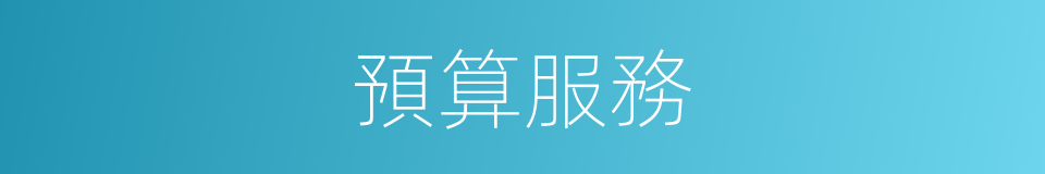 預算服務的同義詞