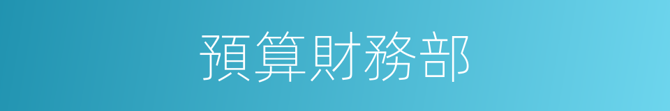 預算財務部的同義詞