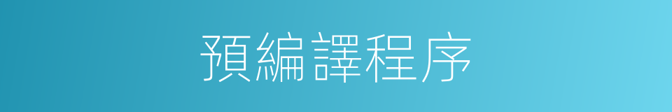 預編譯程序的同義詞