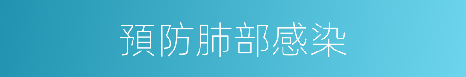預防肺部感染的同義詞