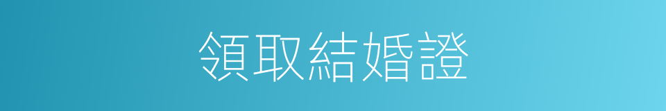 領取結婚證的同義詞