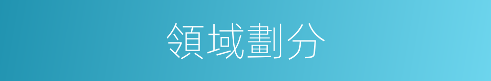 領域劃分的同義詞