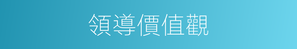 領導價值觀的同義詞