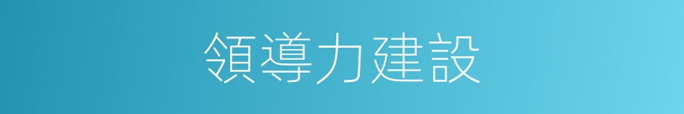 領導力建設的同義詞