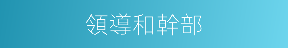 領導和幹部的同義詞