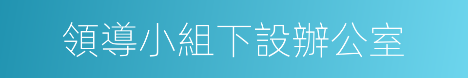 領導小組下設辦公室的同義詞