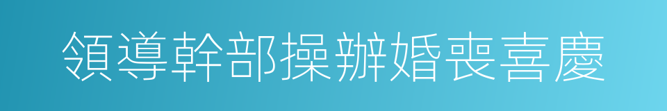 領導幹部操辦婚喪喜慶的同義詞