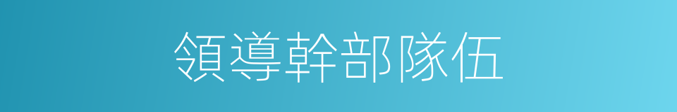 領導幹部隊伍的同義詞