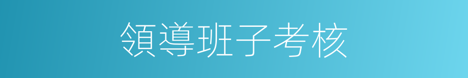 領導班子考核的同義詞