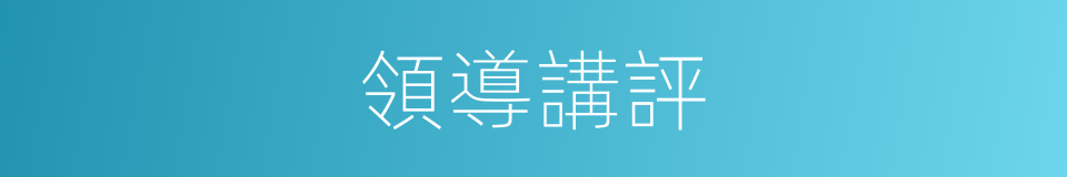 領導講評的同義詞