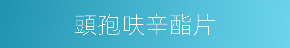 頭孢呋辛酯片的同義詞