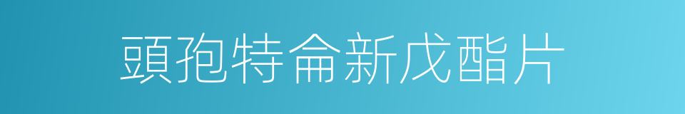 頭孢特侖新戊酯片的同義詞