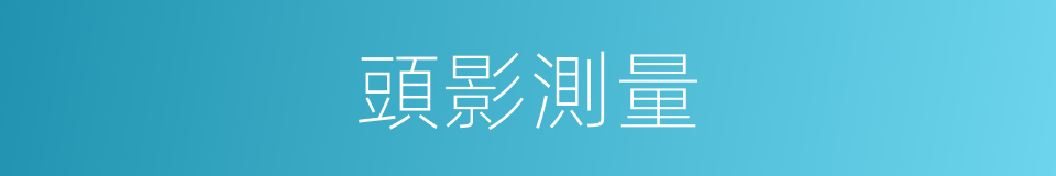 頭影測量的同義詞