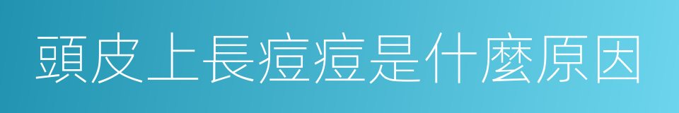 頭皮上長痘痘是什麼原因的同義詞