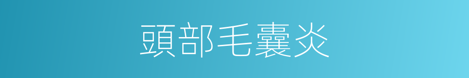 頭部毛囊炎的同義詞