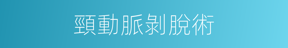 頸動脈剝脫術的同義詞