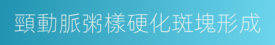 頸動脈粥樣硬化斑塊形成的同義詞