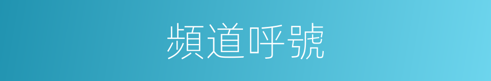 頻道呼號的同義詞