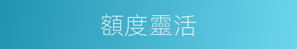 額度靈活的同義詞