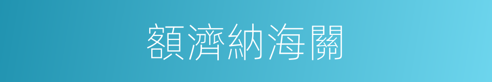 額濟納海關的同義詞