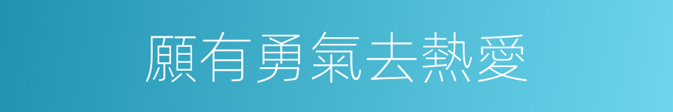 願有勇氣去熱愛的同義詞