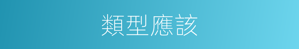 類型應該的意思