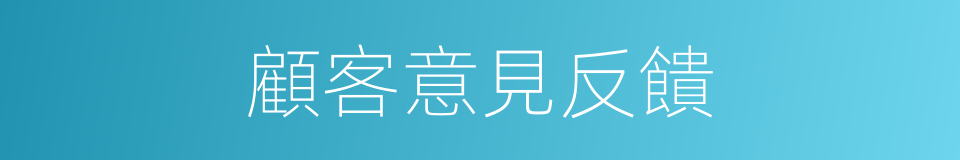 顧客意見反饋的同義詞