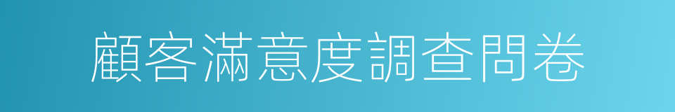 顧客滿意度調查問卷的同義詞