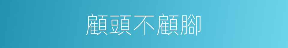 顧頭不顧腳的意思