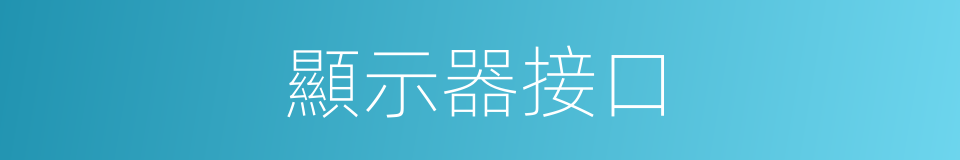 顯示器接口的同義詞