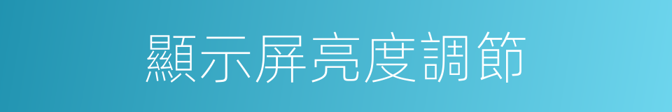 顯示屏亮度調節的同義詞