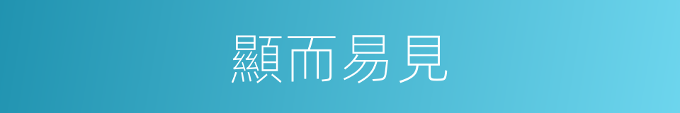 顯而易見的意思