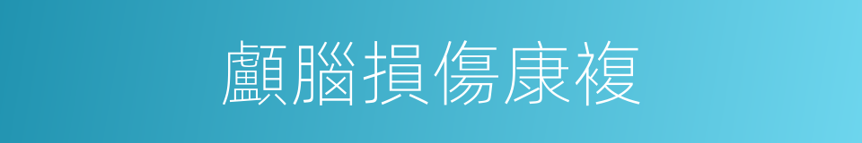 顱腦損傷康複的同義詞