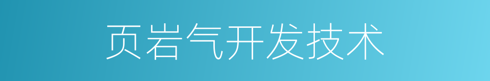 页岩气开发技术的同义词