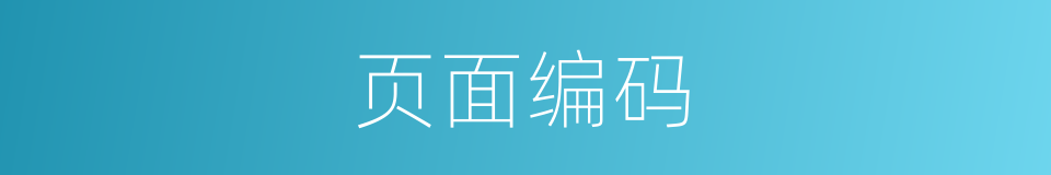 页面编码的同义词
