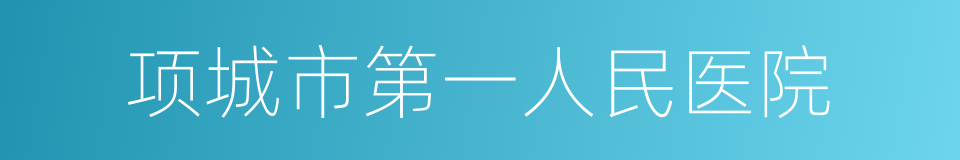 项城市第一人民医院的同义词