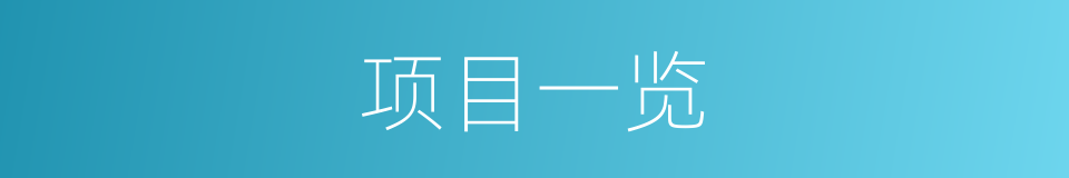 项目一览的同义词
