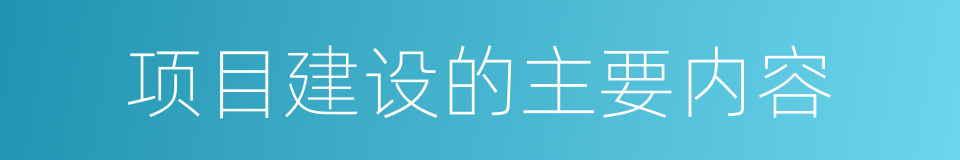 项目建设的主要内容的同义词