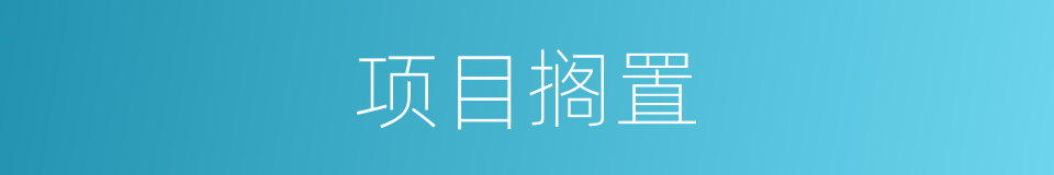 项目搁置的同义词