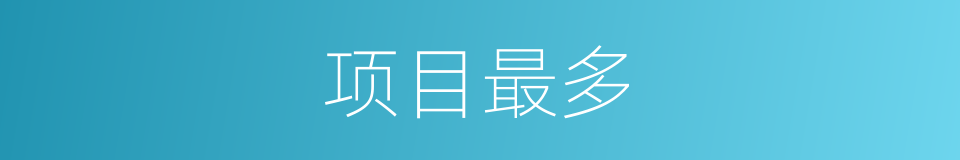 项目最多的同义词