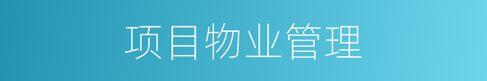 项目物业管理的同义词