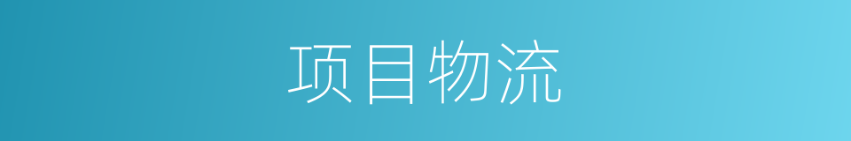 项目物流的同义词