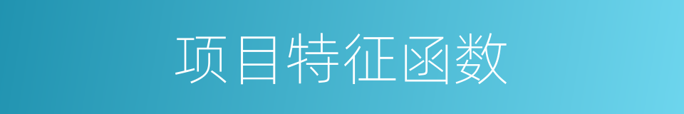 项目特征函数的同义词
