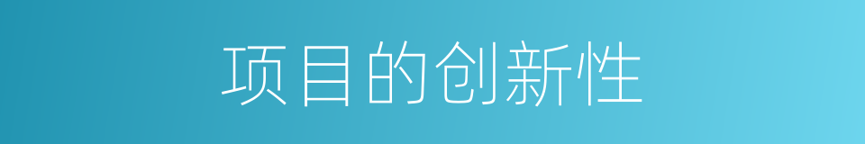 项目的创新性的同义词